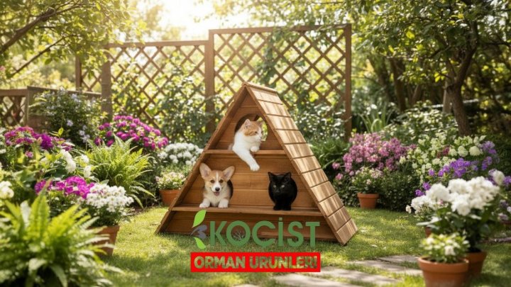 Ahsap-kedi-evi-3lu Model 1 - Görsel 2