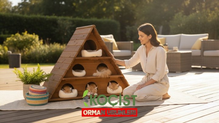 Ahsap-kedi-evi-6li Model 1 - Görsel 4